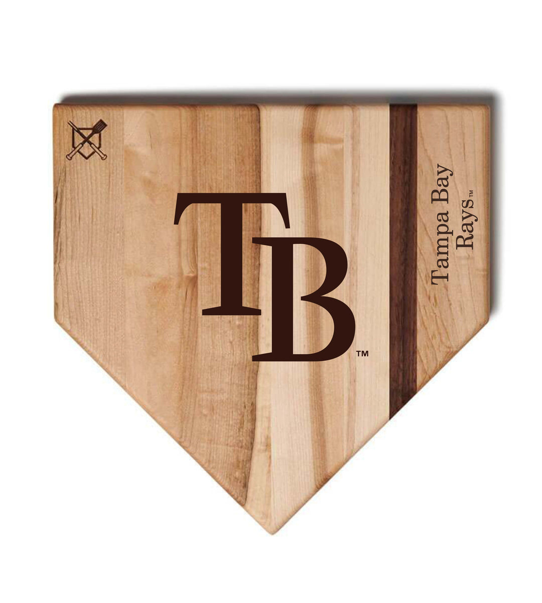 Baseball BBQ Tampa Bay Rays "TB" Home Plate / 17"x17" Tampa Bay Rays Home Plate Cutting Boards | Multiple Sizes | Multiple Designs