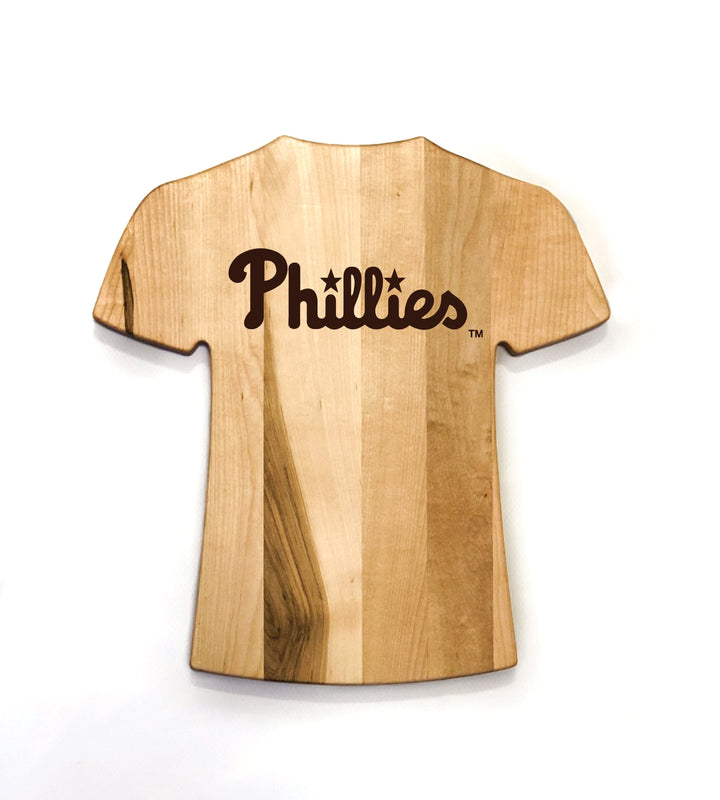 Baseball BBQ TEAM LOGO ONLY (SINGLE SIDED) Philadelphia Phillies Team Jersey Cutting Board | Customize With Your Name & Number | Add a Personalized Note