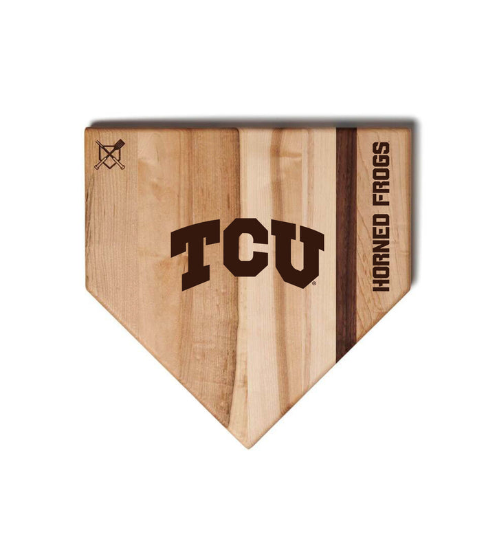 Baseball BBQ Texas Christian University Home Plate Style (12" x 12") Texas Christian University Cutting Boards | Choose Your Size & Style