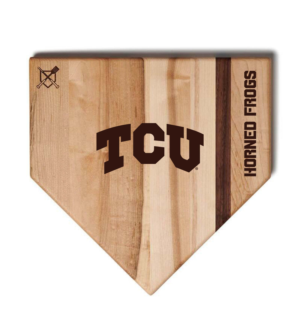Baseball BBQ Texas Christian University Home Plate Style (17" x 17") Texas Christian University Cutting Boards | Choose Your Size & Style