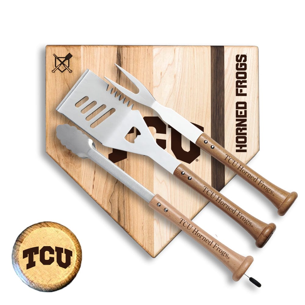 Baseball BBQ Texas Christian University Silver Slugger Home Plate Style (12" x 12") Texas Christian University "SILVER SLUGGER" Combo Set