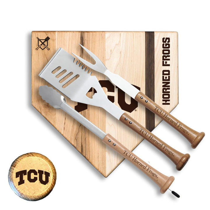 Baseball BBQ Texas Christian University Silver Slugger Home Plate Style (12" x 12") Texas Christian University "SILVER SLUGGER" Combo Set