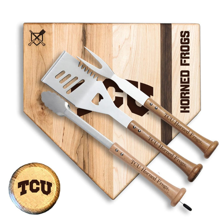 Baseball BBQ Texas Christian University Silver Slugger Home Plate Style (17" x 17") Texas Christian University "SILVER SLUGGER" Combo Set
