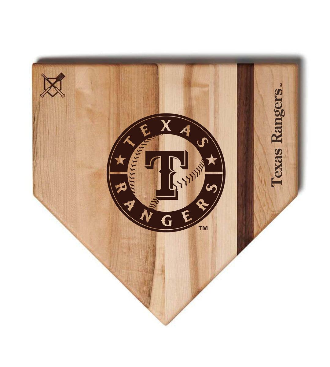 Baseball BBQ Texas Rangers "Rangers" Home Plate / 17"x17" Texas Rangers Home Plate Cutting Boards | Multiple Sizes | Multiple Designs