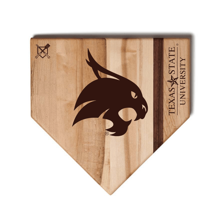 Baseball BBQ Texas State Home Plate Style (17" x 17") Texas State Cutting Boards | Choose Your Size & Style