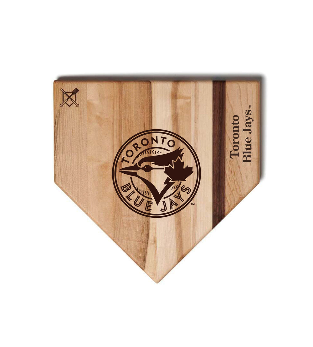 Baseball BBQ Toronto Blue Jays "Toronto Blue Jays" Home Plate / 12"x12" Toronto Blue Jays Home Plate Cutting Boards | Multiple Sizes | Multiple Designs