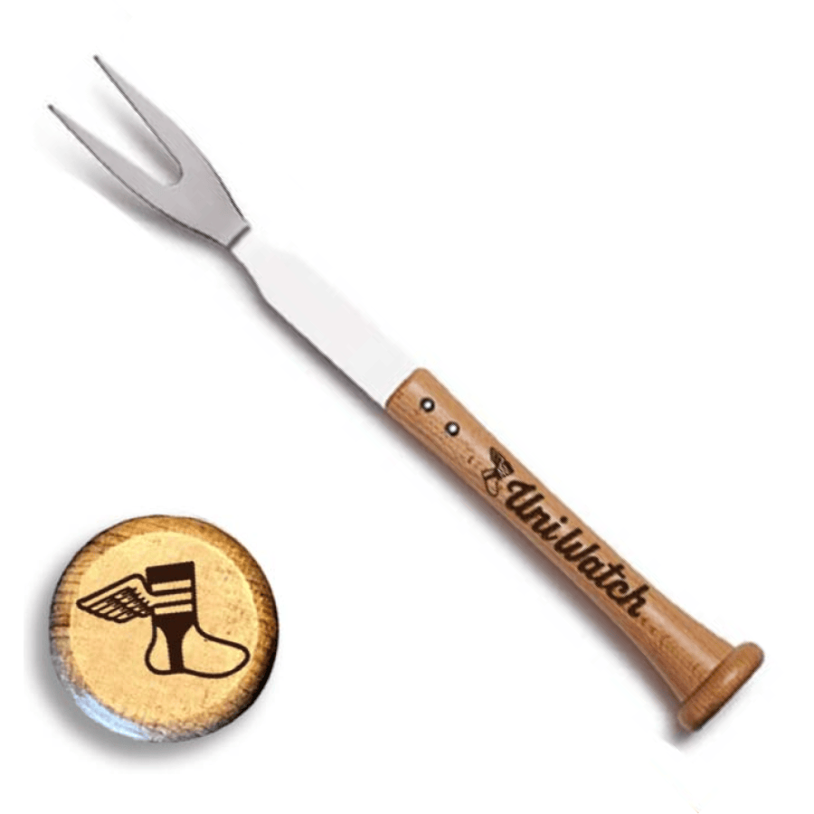 Baseball BBQ Uni Watch "FORKBALL" Fork