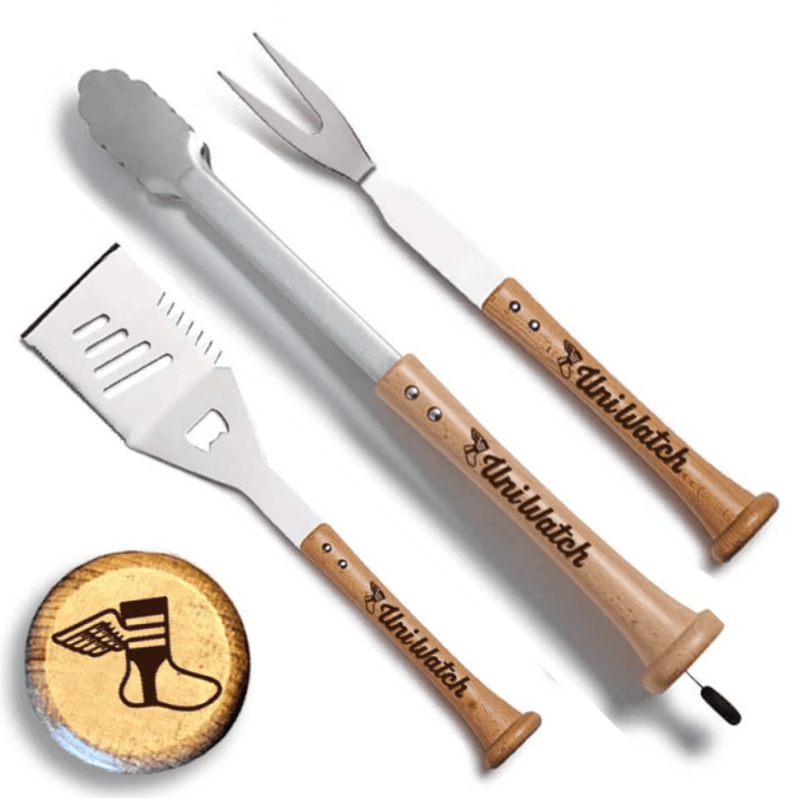 Baseball BBQ Uni Watch "TRIPLE PLAY" Combo Set