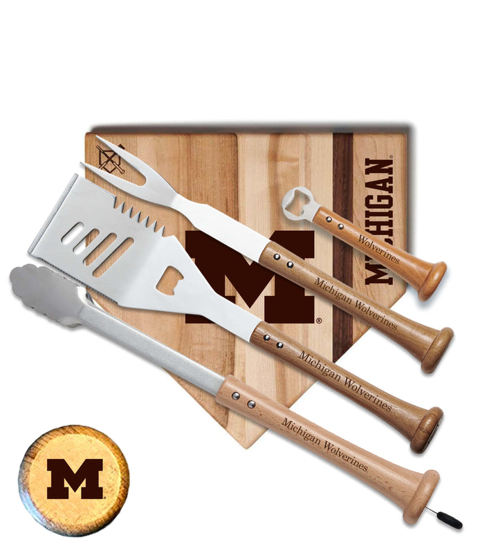 Baseball BBQ University of Michigan "GRAND SLAM" Home Plate Style (12" x 12") University of Michigan "GRAND SLAM" Combo Set