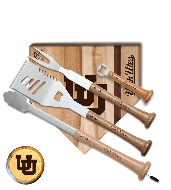 Baseball BBQ University of Utah "GRAND SLAM" Home Plate Style (12" x 12") University of Utah "GRAND SLAM" Combo Set