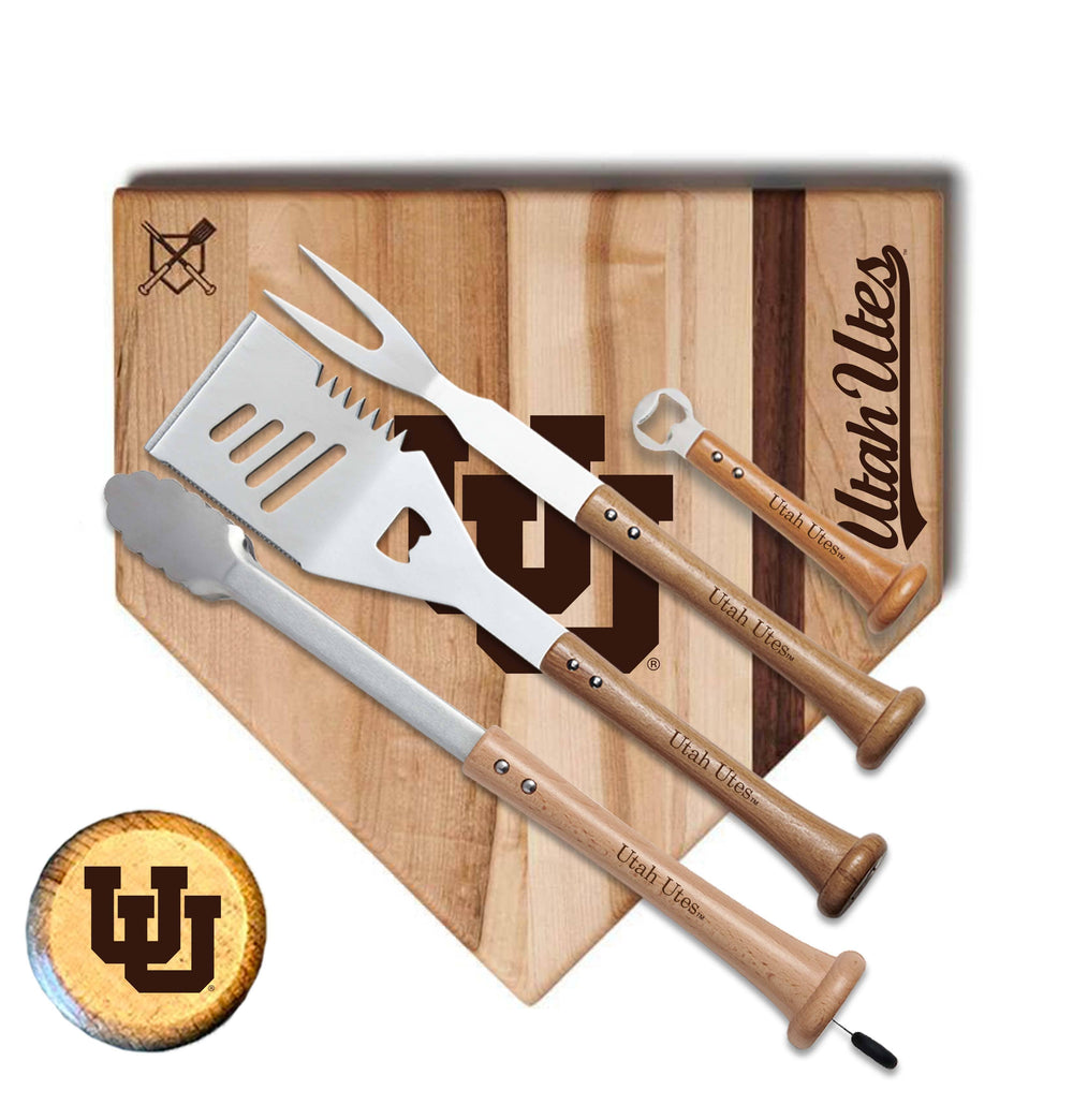 Baseball BBQ University of Utah "GRAND SLAM" Home Plate Style (17" x 17") University of Utah "GRAND SLAM" Combo Set