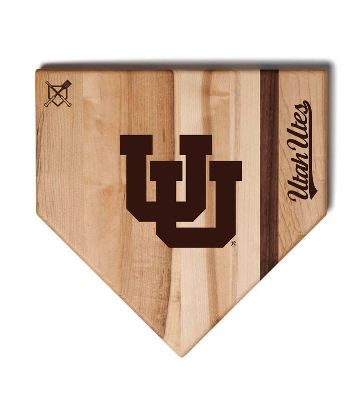 Baseball BBQ University of Utah Home Plate Style (17" x 17") University of Utah Cutting Boards | Choose Your Size & Style