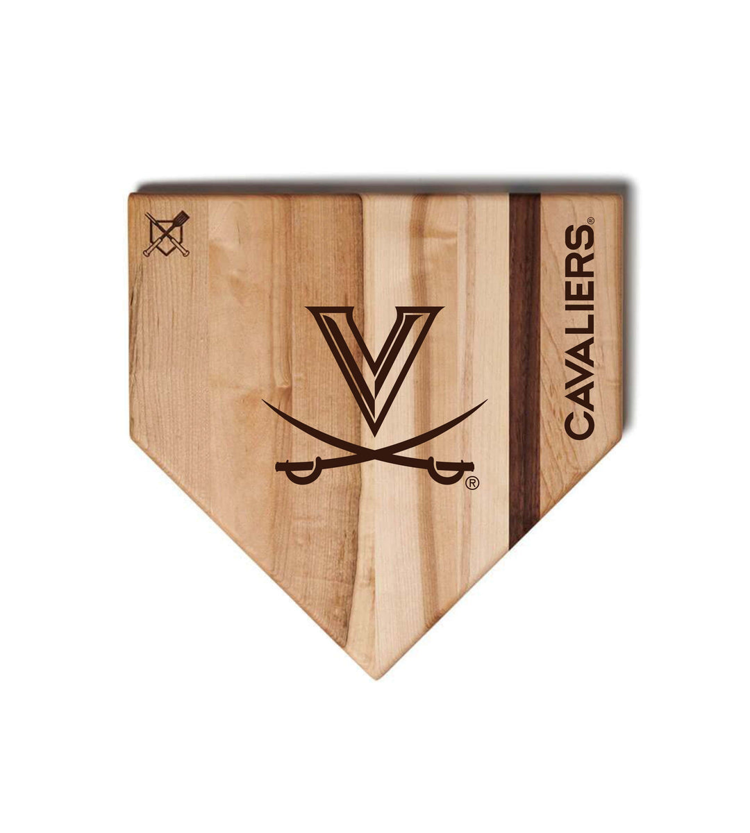 Baseball BBQ University of Virginia Home Plate Style (12" x 12") University Of Virginia Cutting Boards | Choose Your Size & Style