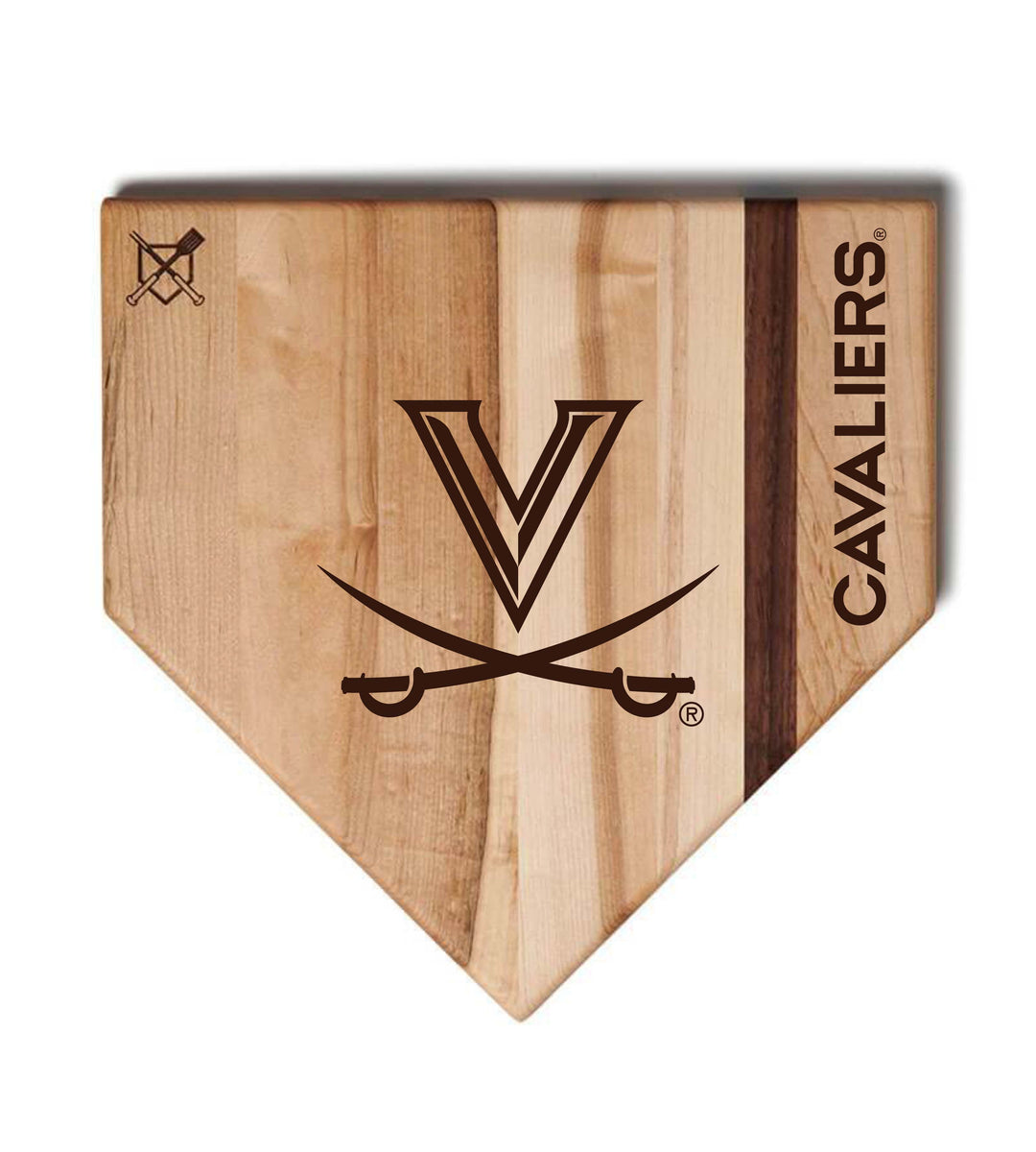 Baseball BBQ University of Virginia Home Plate Style (17" x 17") University Of Virginia Cutting Boards | Choose Your Size & Style