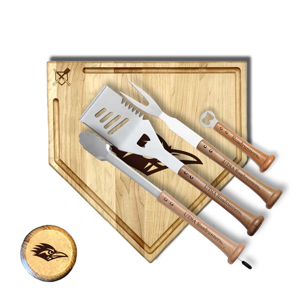Baseball BBQ UTSA "GRAND SLAM" Home Plate Style w/ Trough (17" x 17") UTSA "GRAND SLAM" Combo Set