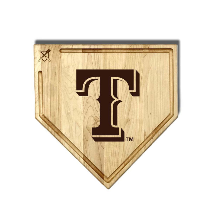 Baseball BBQ VIGILATES DE TEXAS Full Sized Home Plate Style w/ Trough (17" x 17") Vigilates de Texas Cutting Boards | Choose Your Size & Style