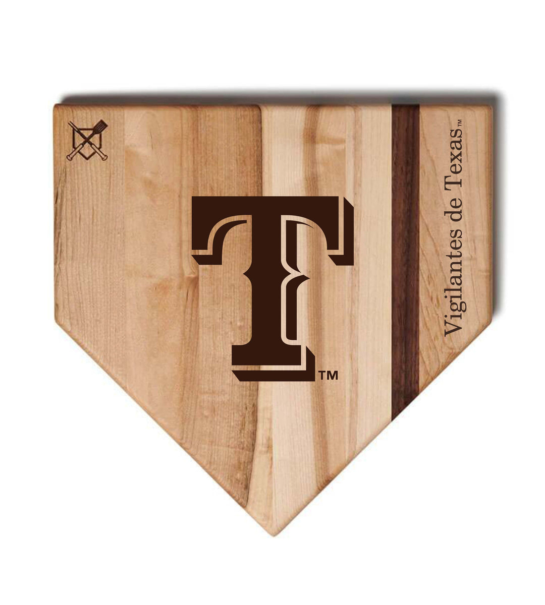 Baseball BBQ VIGILATES DE TEXAS Home Plate Style (17" x 17") Vigilates de Texas Cutting Boards | Choose Your Size & Style