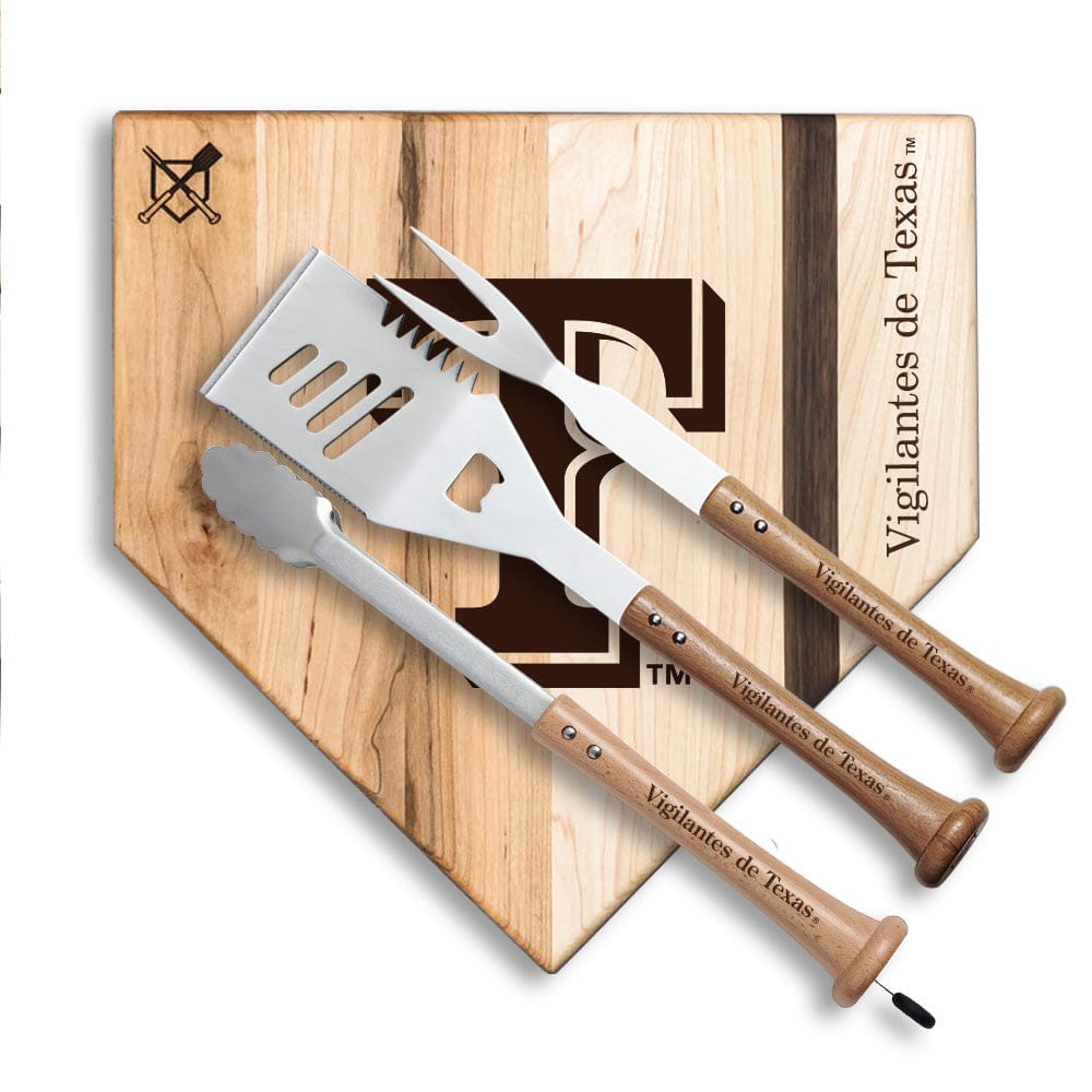 Baseball BBQ Vigilates de Texas Silver Slugger Home Plate Style (17" x 17") Vigilates de Texas "SILVER SLUGGER" Combo Set