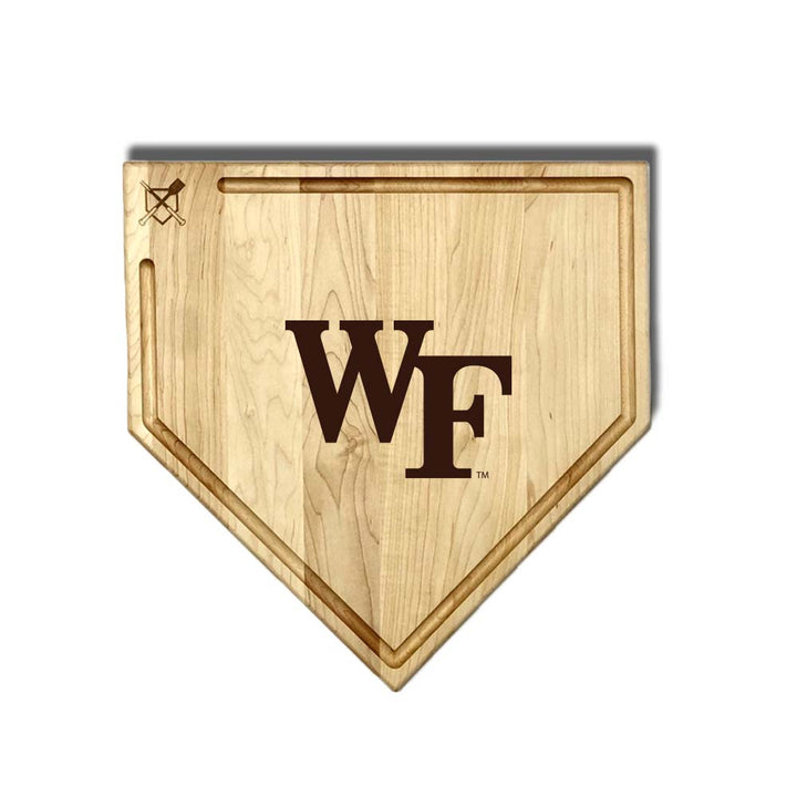 Baseball BBQ Wake Forest Full Sized Home Plate Style w/ Trough (17" x 17") Wake Forest Cutting Boards | Choose Your Size & Style