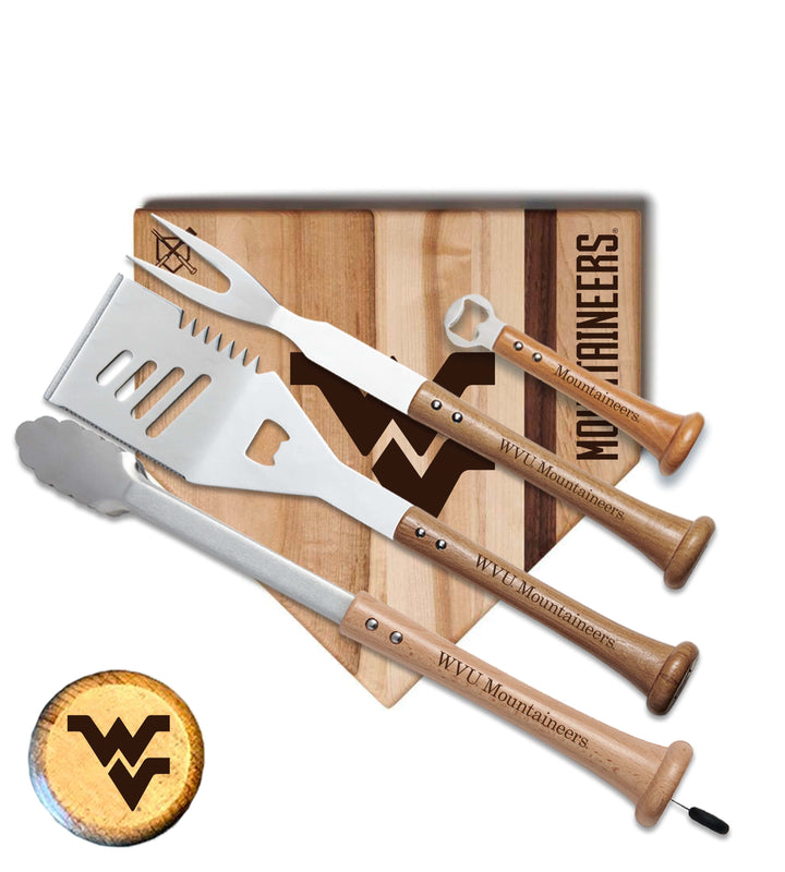 Baseball BBQ West Virginia University "GRAND SLAM" Home Plate Style (12" x 12") West Virginia University "GRAND SLAM" Combo Set