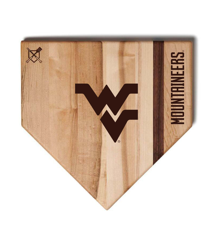 Baseball BBQ West Virginia University Home Plate Style (17" x 17") West Virginia University Cutting Boards | Choose Your Size & Style