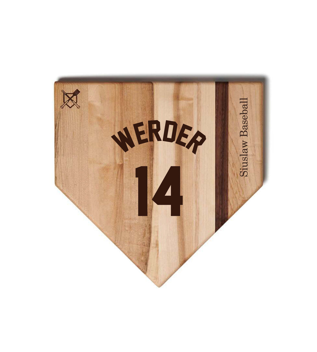 Baseball BBQ Your jersey name & number / Home Plate Style (12" x 12") Siuslaw Vikings Cutting Boards | Choose Your Size & Style