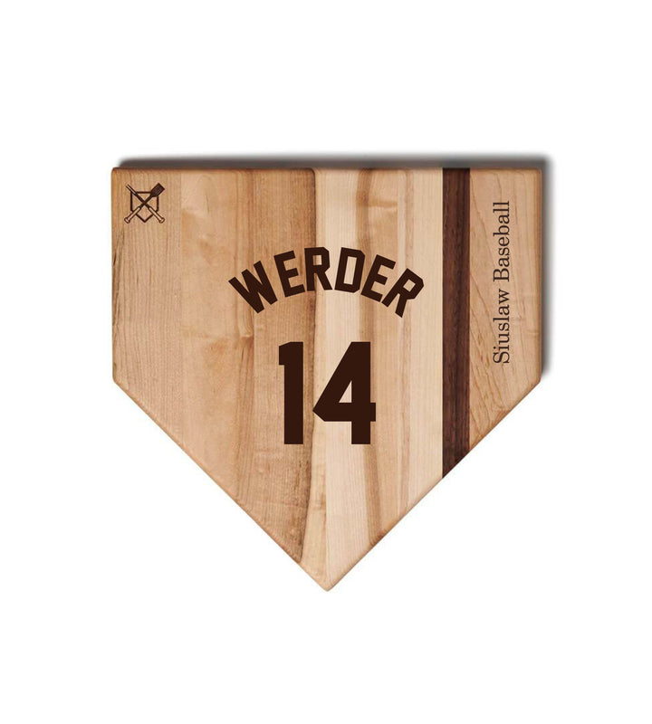 Baseball BBQ Your jersey name & number / Home Plate Style (12" x 12") Siuslaw Vikings Cutting Boards | Choose Your Size & Style