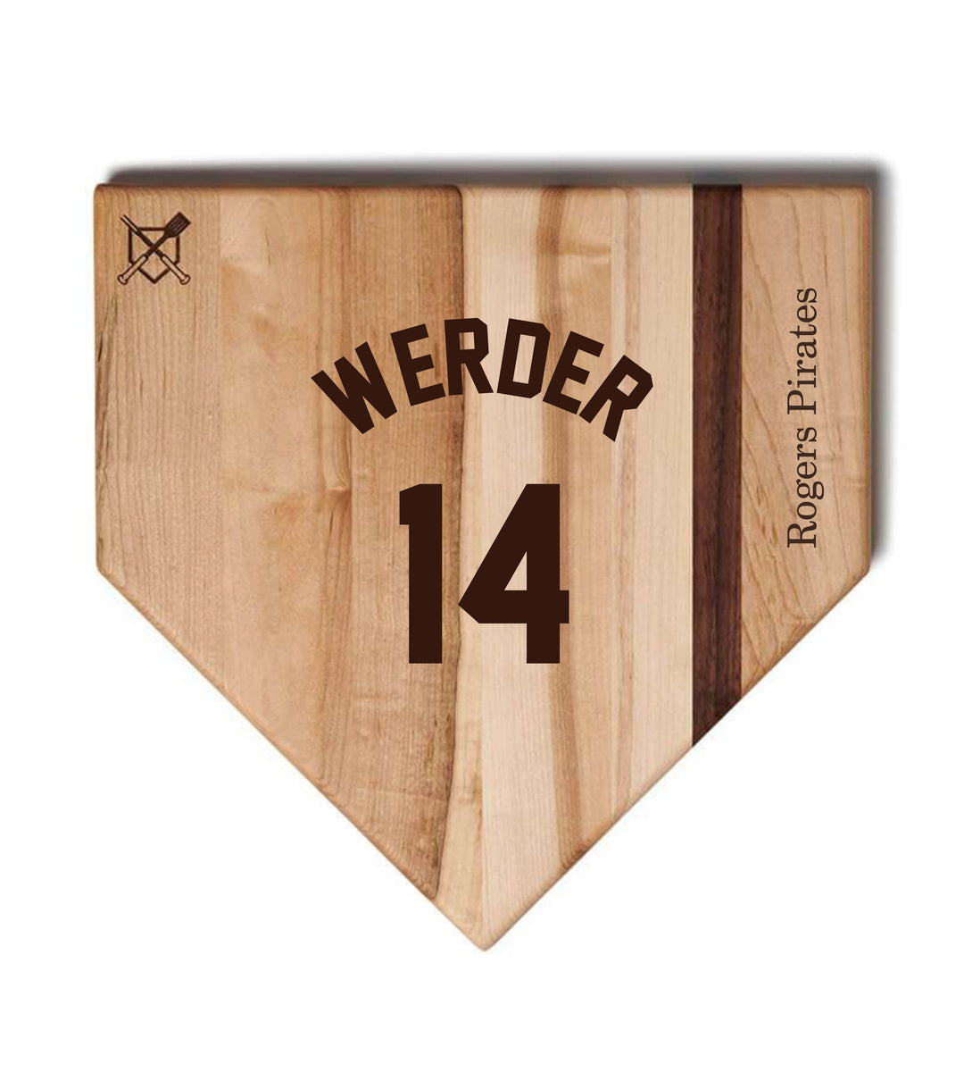 Baseball BBQ Your jersey name & number / Home Plate Style (17" x 17") Rogers Pirates Cutting Boards | Choose Your Size & Style