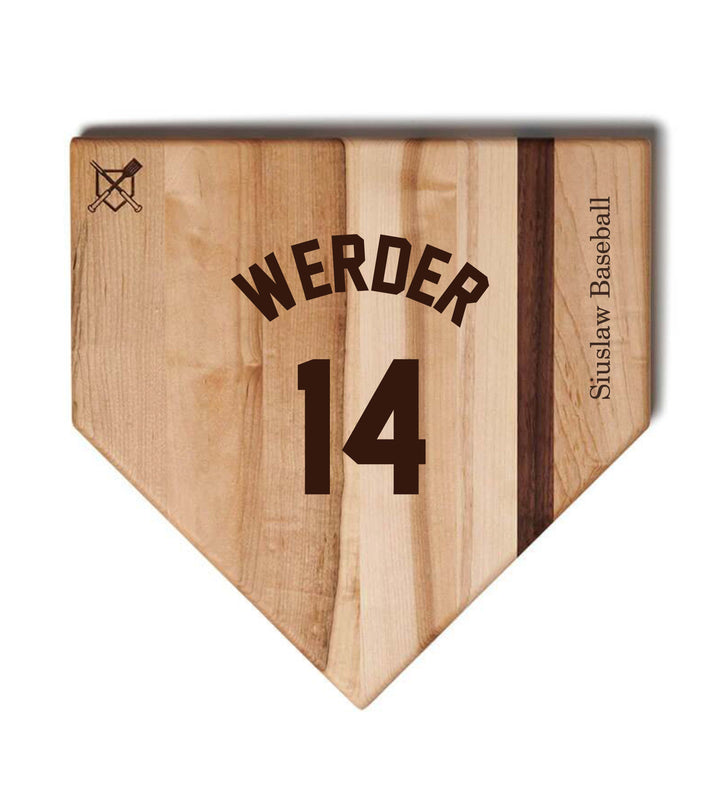 Baseball BBQ Your jersey name & number / Home Plate Style (17" x 17") Siuslaw Vikings Cutting Boards | Choose Your Size & Style