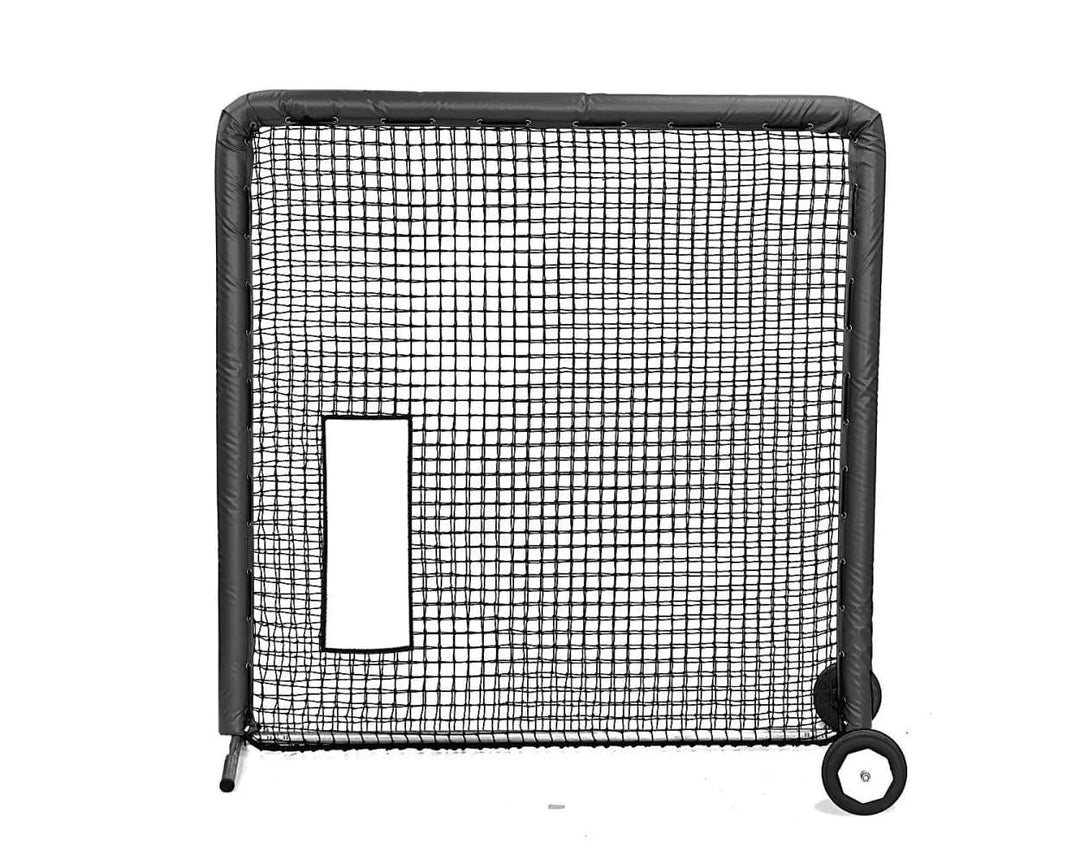 Better Baseball Baseball Screen with Padding and Wheels / Black Bullet Hole Fast Pitch | Better Baseball