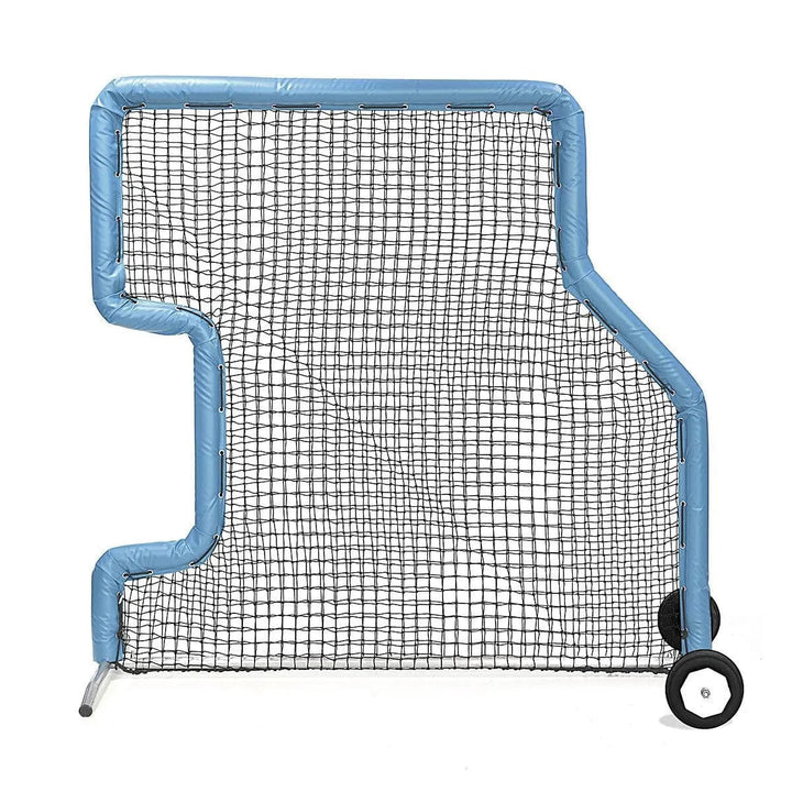 Better Baseball Baseball Screen with Padding and Wheels / Columbia Blue Bullet L Screen Combo | Better Baseball