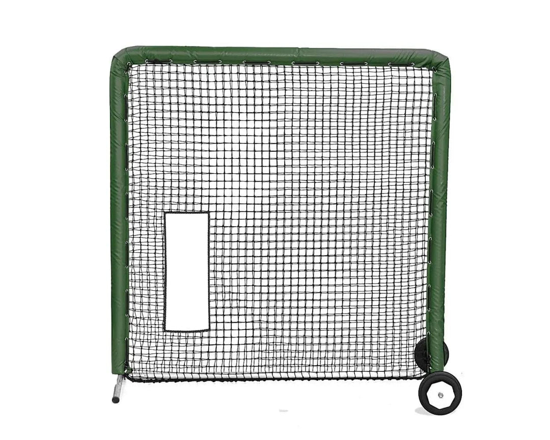 Better Baseball Baseball Screen with Padding and Wheels / Dark Green Bullet Hole Fast Pitch | Better Baseball