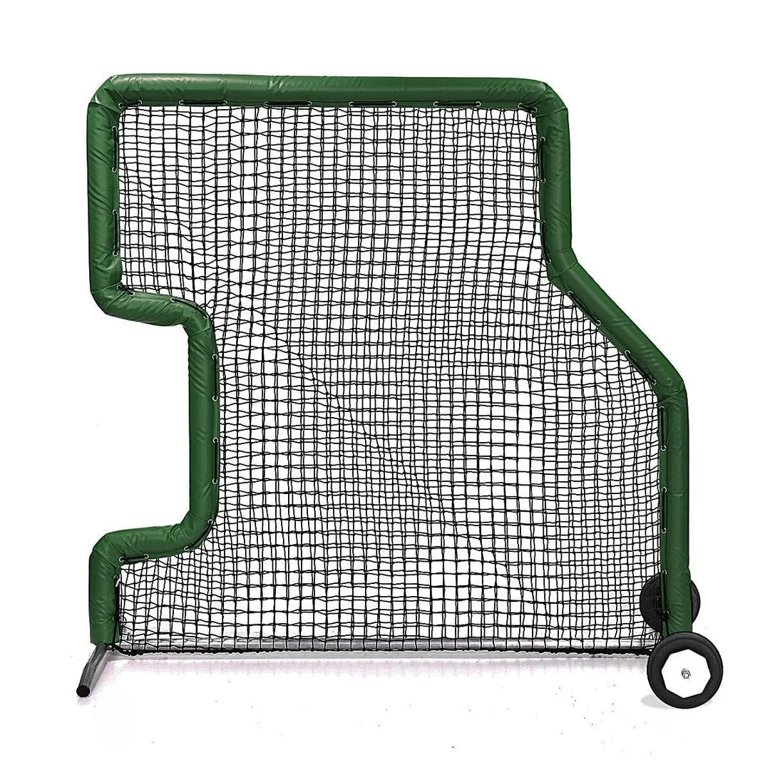 Better Baseball Baseball Screen with Padding and Wheels / Dark Green Bullet L Screen Combo | Better Baseball