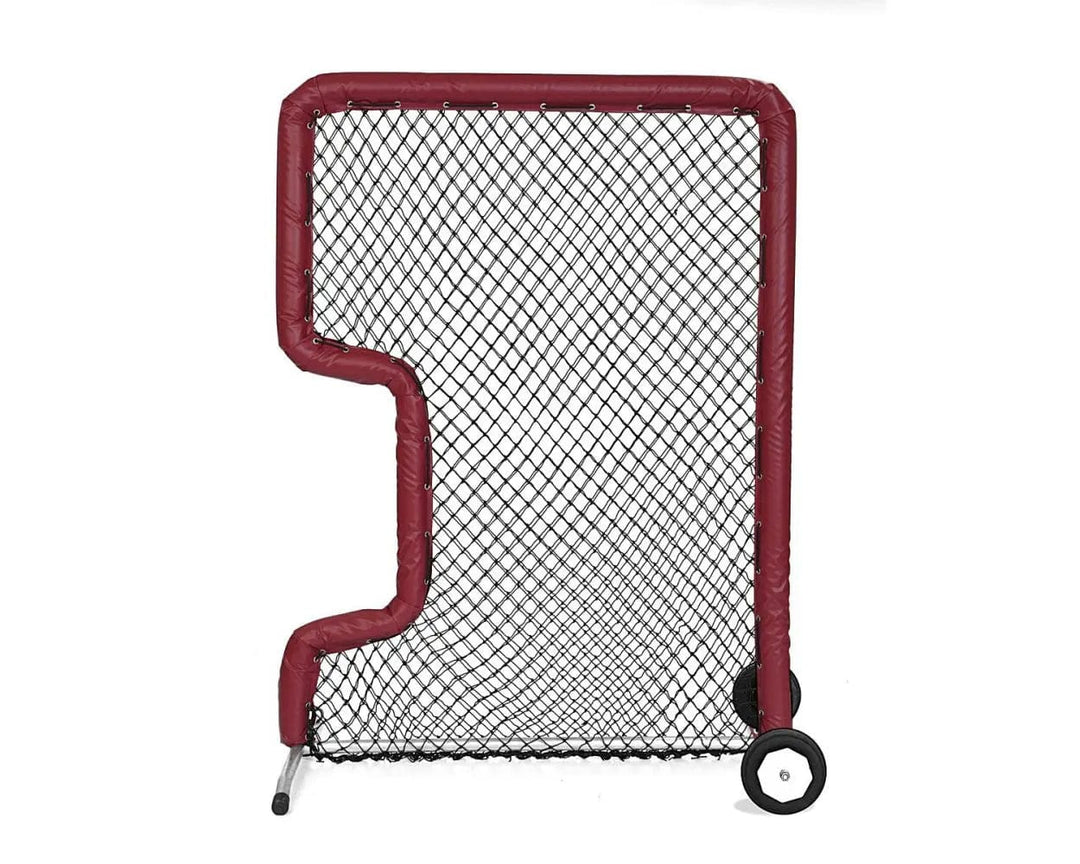 Better Baseball Baseball Screen with Padding and Wheels / Maroon Bullet Front Toss | Better Baseball