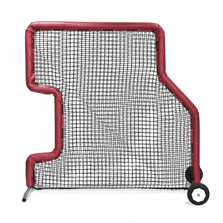 Better Baseball Baseball Screen with Padding and Wheels / Maroon Bullet L Screen Combo | Better Baseball