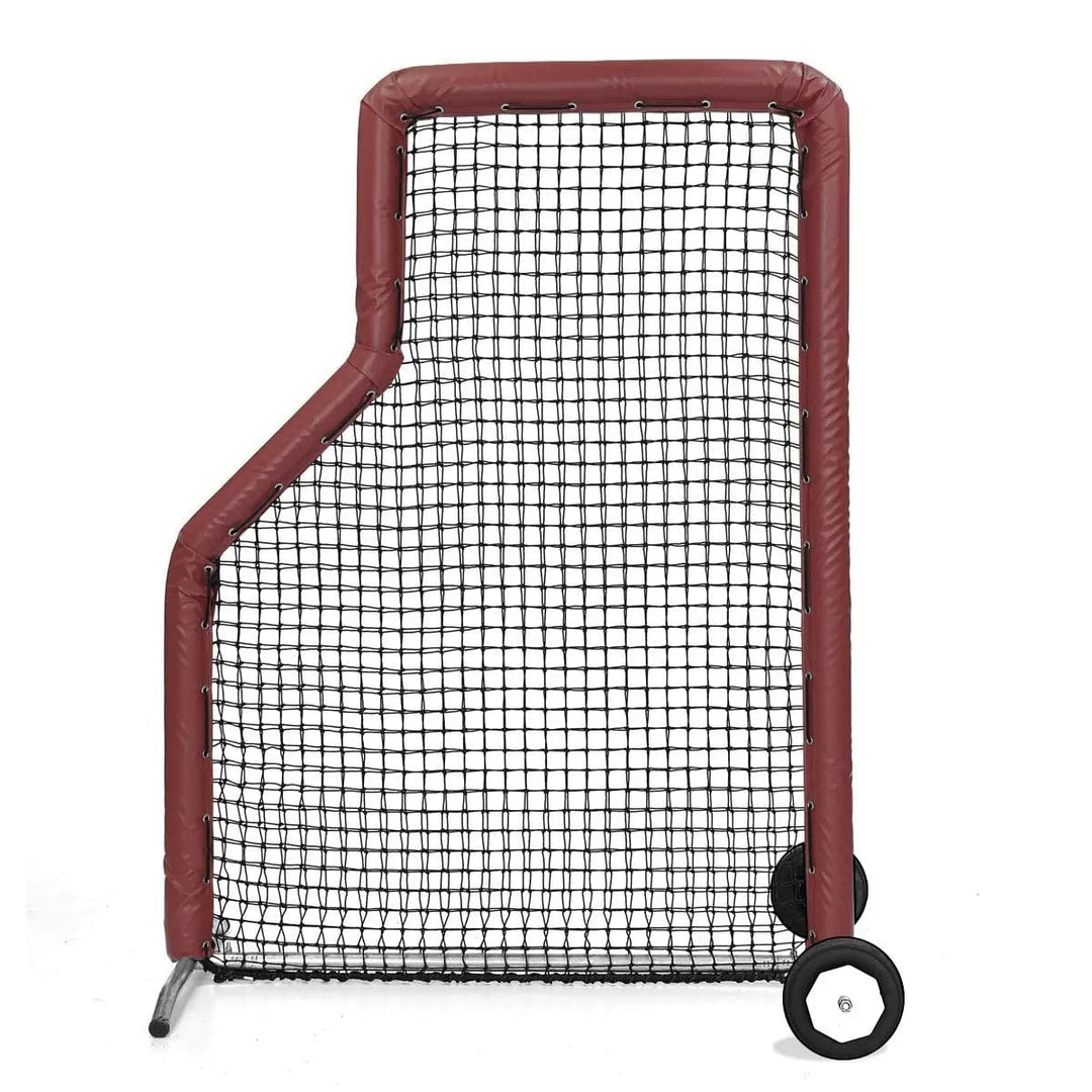 Better Baseball Baseball Screen with Padding and Wheels / Maroon Bullet L Screen JR | Better Baseball