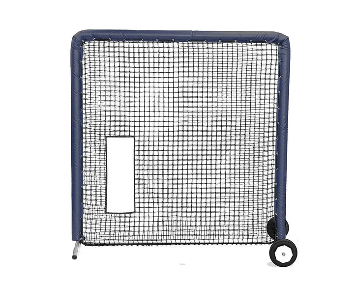 Better Baseball Baseball Screen with Padding and Wheels / Navy Bullet Hole Fast Pitch | Better Baseball