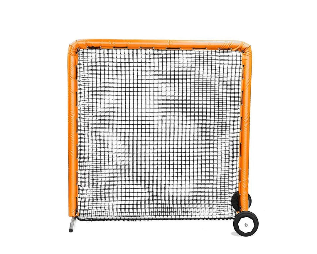 Better Baseball Baseball Screen with Padding and Wheels / Orange 7x7 Protective Screen | Better Baseball