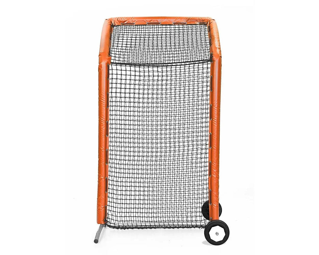 Better Baseball Baseball Screen with Padding and Wheels / Orange Bullet Fastpitch Overhead | Better Baseball