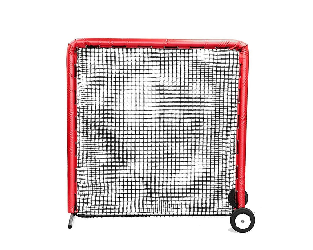 Better Baseball Baseball Screen with Padding and Wheels / Red 7x7 Protective Screen | Better Baseball