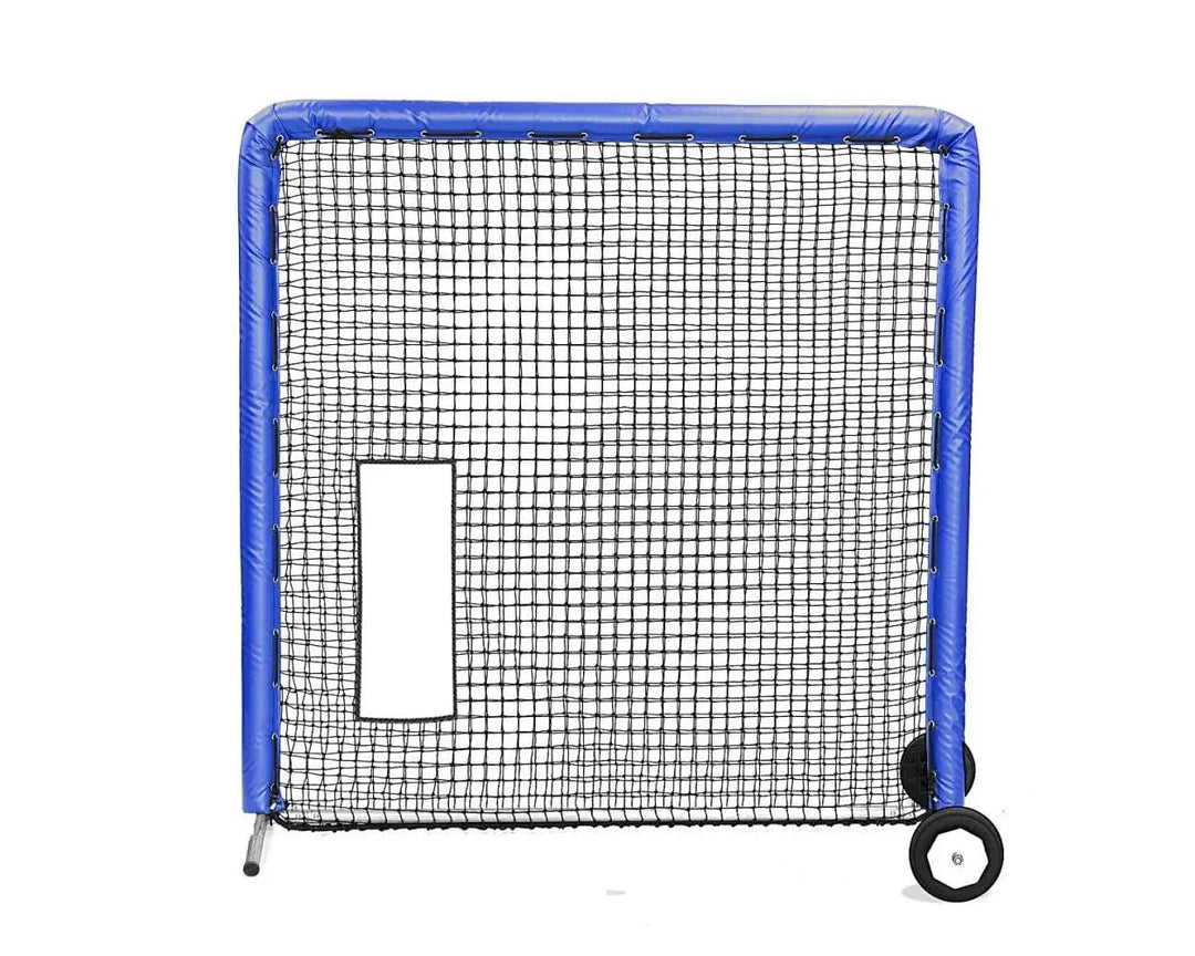 Better Baseball Baseball Screen with Padding and Wheels / Royal Bullet Hole Fast Pitch | Better Baseball