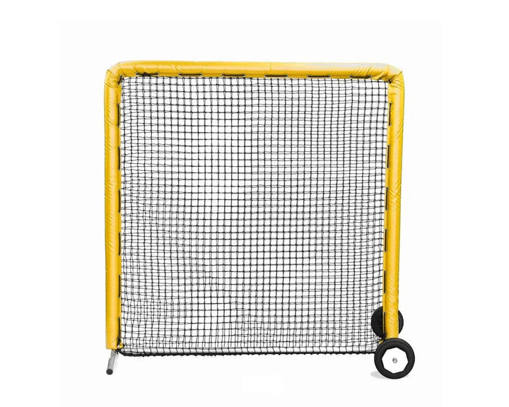 Better Baseball Baseball Screen with Padding and Wheels / Yellow 7x7 Protective Screen | Better Baseball