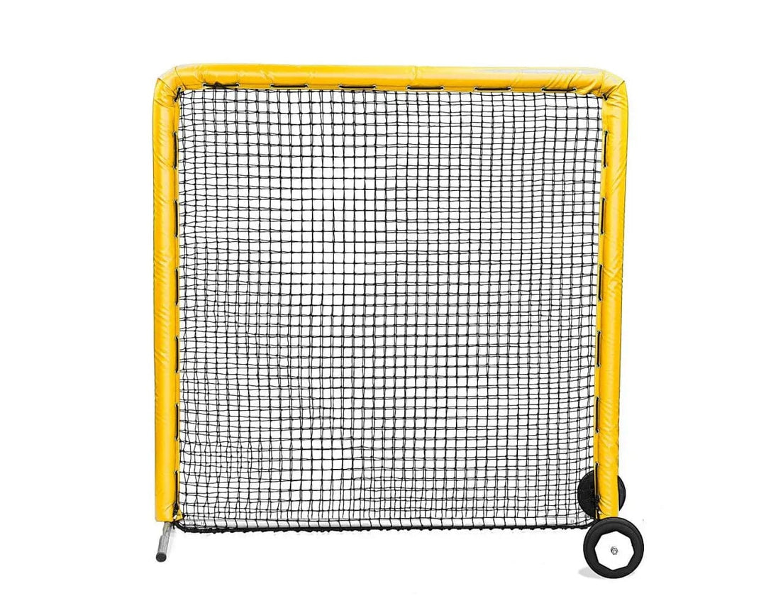 Better Baseball Baseball Screen with Padding and Wheels / Yellow 8x8 Protective Screen | Better Baseball