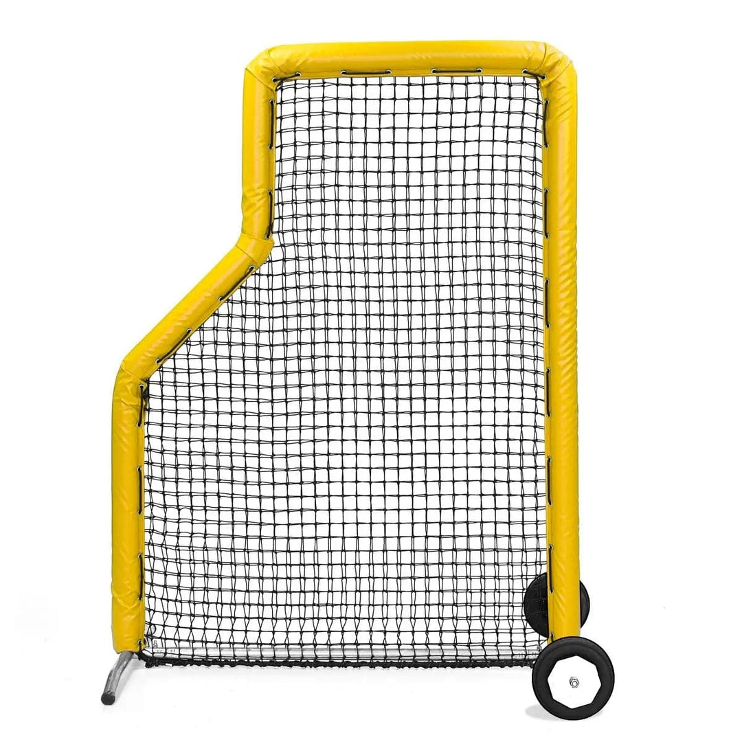 Better Baseball Baseball Screen with Padding and Wheels / Yellow Bullet L Screen JR | Better Baseball