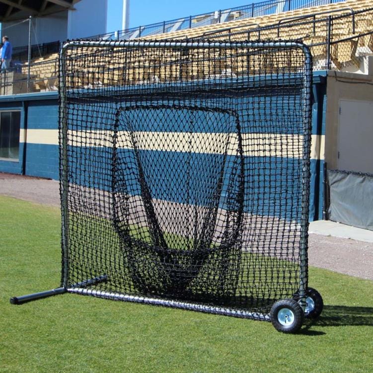 Cimarron Sports Hitting Net Do Not Include / #42 7' x 7' Sock Net and Premier Frame with Wheels | Cimarron