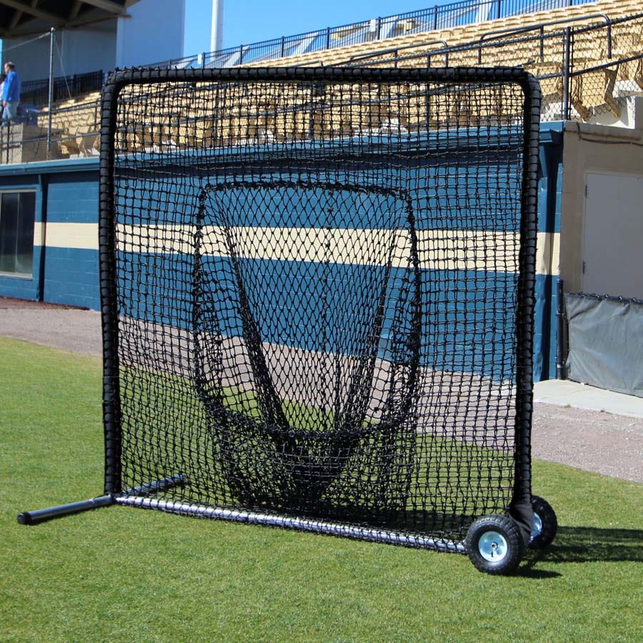 Cimarron Sports Hitting Net Include / #42 7' x 7' Sock Net and Premier Frame with Wheels | Cimarron