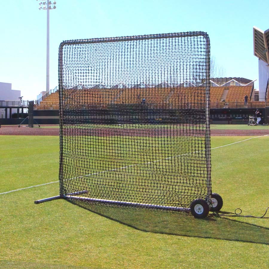Cimarron Sports protective screen Do Not Include / #42 8' x 8' Premier Fielder Net and Frame with Wheels | Cimarron