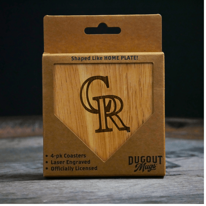 Dugout Mugs® Coasters Colorado Rockies Dugout Mug® Wood Coaster