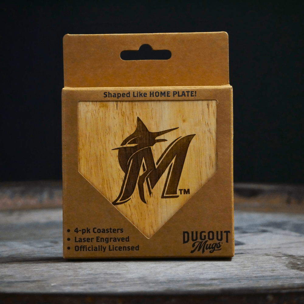 Dugout Mugs® Coasters Miami Marlins Dugout Mug® Wood Coaster