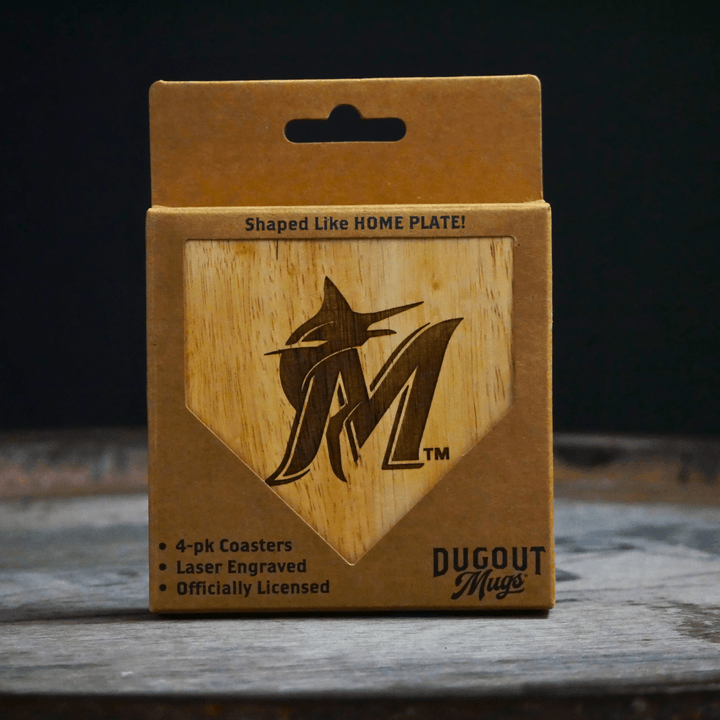 Dugout Mugs® Coasters Miami Marlins Dugout Mug® Wood Coaster